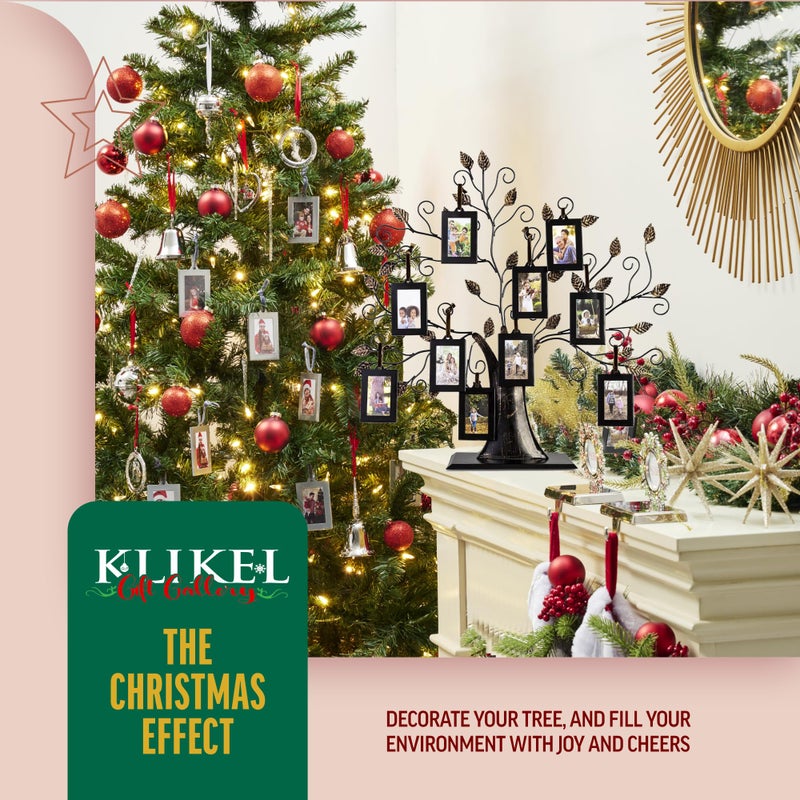 Klikel Family Tree Picture Frame Display with 10 Hanging Picture Photo Frames | Large 20 x 18 Metal Tree | 10 Ornamental 2x3 Frames - Image 2
